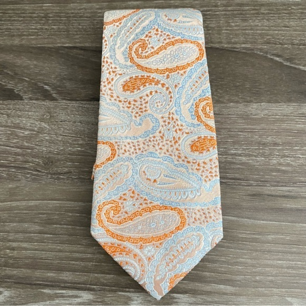 Henry A. Davidsen Mens Custom Silk Tie Paisley Pattern‎ 58”